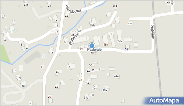 Dynów, Podwale, 56, mapa Dynów