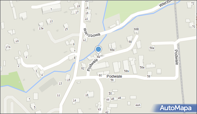 Dynów, Podwale, 64, mapa Dynów