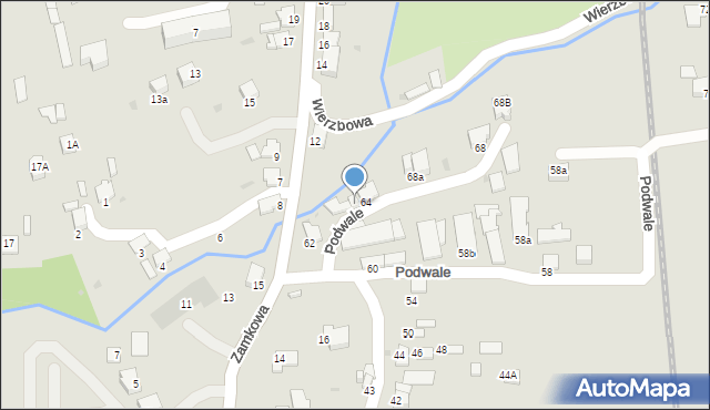 Dynów, Podwale, 66, mapa Dynów