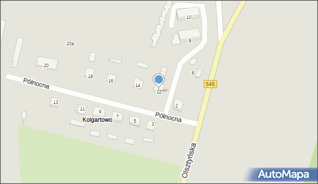 Działdowo, Północna, 12, mapa Działdowo