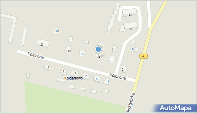 Działdowo, Północna, 14, mapa Działdowo