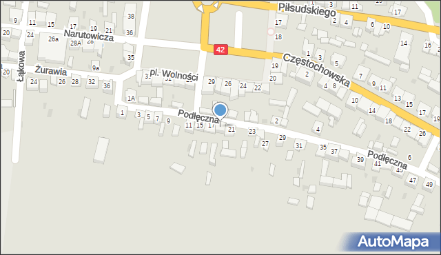 Działoszyn, Podłęczna, 19, mapa Działoszyn