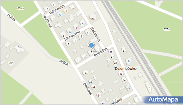 Dziembówko, Pogodna, 2, mapa Dziembówko