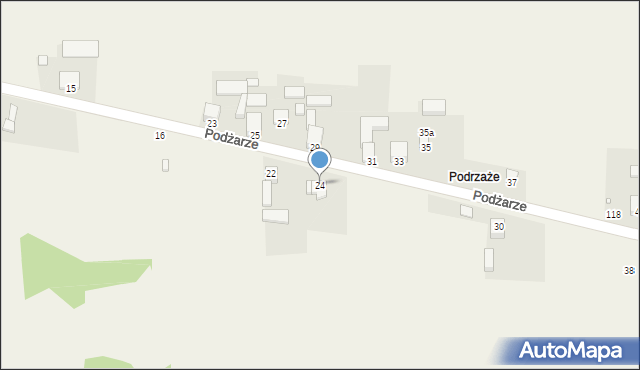 Dziewki, Podżarze, 24, mapa Dziewki