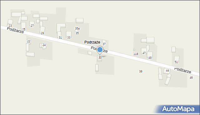 Dziewki, Podżarze, 30, mapa Dziewki