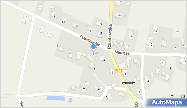 Dzimierz, Powstańców, 1, mapa Dzimierz