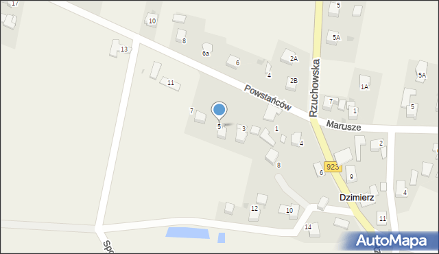 Dzimierz, Powstańców, 5, mapa Dzimierz