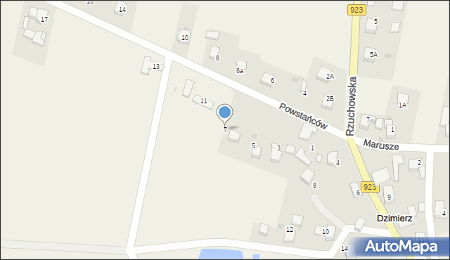 Dzimierz, Powstańców, 7, mapa Dzimierz