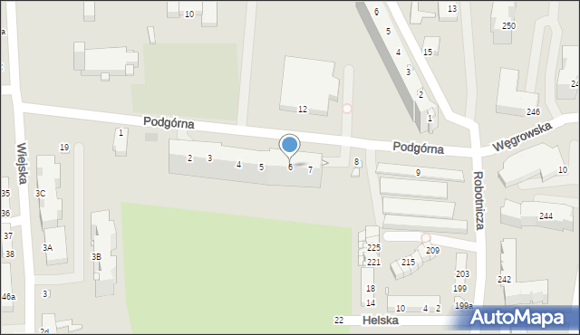 Elbląg, Podgórna, 6, mapa Elbląga
