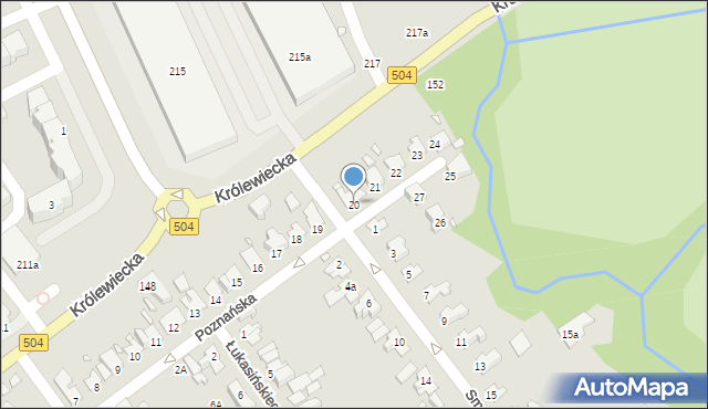 Elbląg, Poznańska, 20, mapa Elbląga