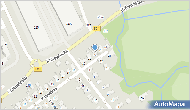 Elbląg, Poznańska, 22, mapa Elbląga