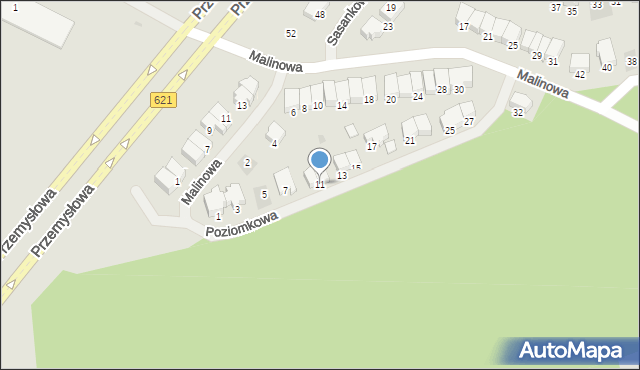 Ełk, Poziomkowa, 11, mapa Ełku