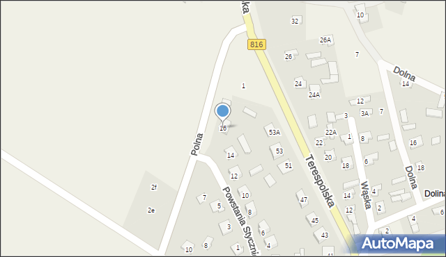 Elżbiecin, Powstania Styczniowego, 16, mapa Elżbiecin