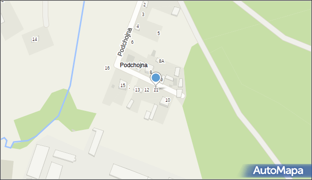 Fałków, Podchojna, 11, mapa Fałków