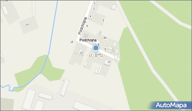 Fałków, Podchojna, 12, mapa Fałków