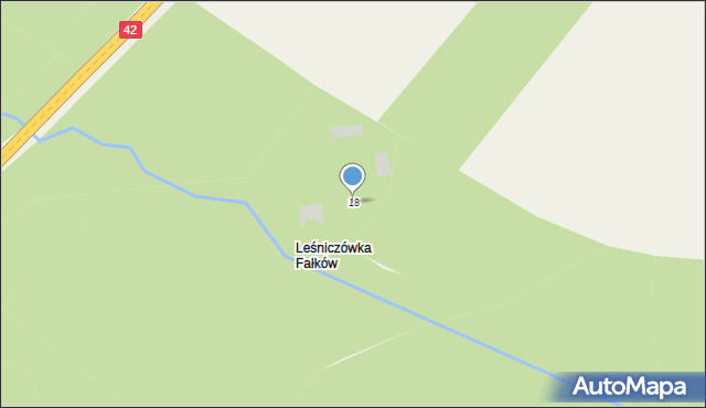 Fałków, Podchojna, 18, mapa Fałków