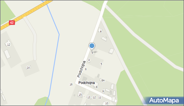 Fałków, Podchojna, 3, mapa Fałków