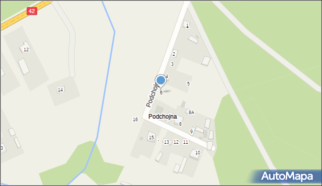 Fałków, Podchojna, 6, mapa Fałków