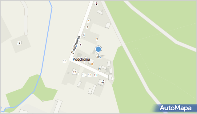 Fałków, Podchojna, 8A, mapa Fałków