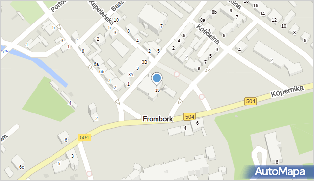 Frombork, Pocztowa, 15, mapa Frombork