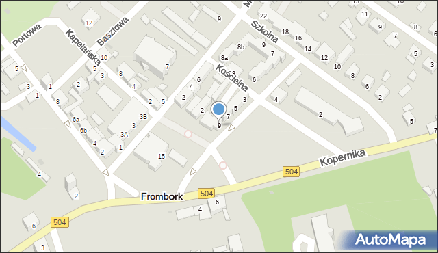 Frombork, Pocztowa, 9, mapa Frombork