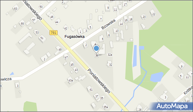 Fugasówka, Poniatowskiego, 36, mapa Fugasówka