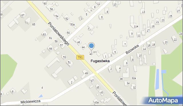 Fugasówka, Poniatowskiego, 42, mapa Fugasówka
