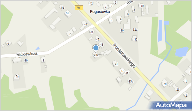 Fugasówka, Poniatowskiego, 43a, mapa Fugasówka