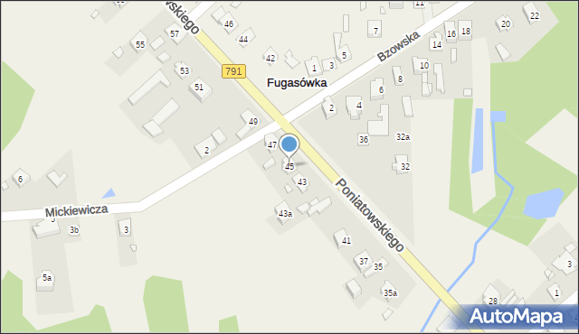 Fugasówka, Poniatowskiego, 45, mapa Fugasówka