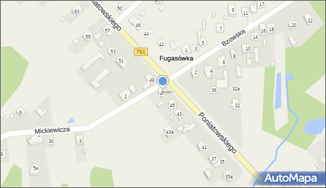 Fugasówka, Poniatowskiego, 47, mapa Fugasówka