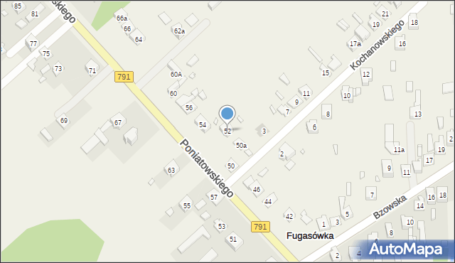 Fugasówka, Poniatowskiego, 52, mapa Fugasówka