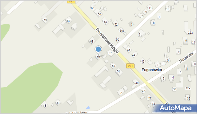 Fugasówka, Poniatowskiego, 55, mapa Fugasówka