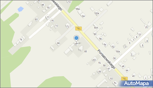 Fugasówka, Poniatowskiego, 67, mapa Fugasówka