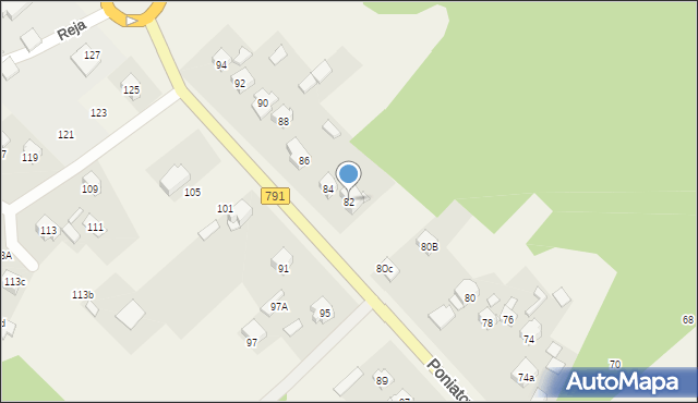 Fugasówka, Poniatowskiego, 82, mapa Fugasówka