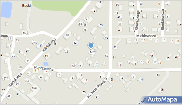 Gąbin, Poprzeczna, 8a, mapa Gąbin