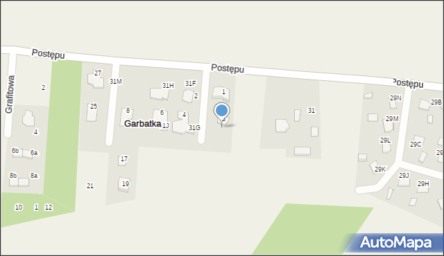 Garbatka, Postępu, 31E, mapa Garbatka