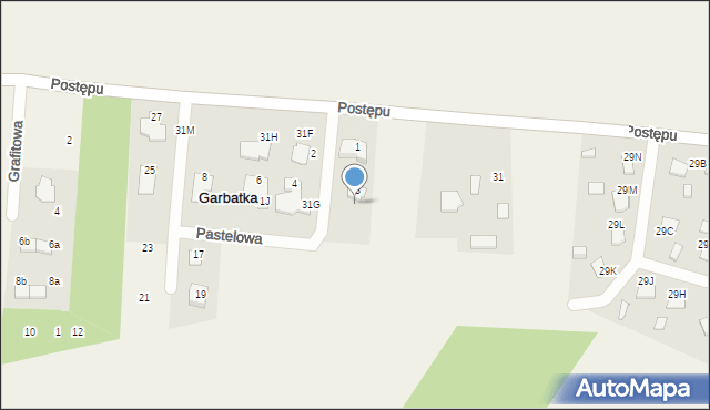 Garbatka, Postępu, 31E, mapa Garbatka