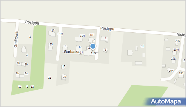 Garbatka, Postępu, 31G, mapa Garbatka