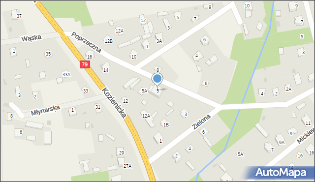 Garbatka-Letnisko, Poprzeczna, 5, mapa Garbatka-Letnisko