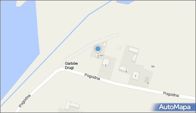 Garbów, Pogodna, 1, mapa Garbów