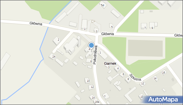 Garnek, Południowa, 6, mapa Garnek