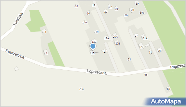 Gąsiorowo, Poprzeczna, 15, mapa Gąsiorowo