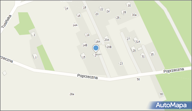 Gąsiorowo, Poprzeczna, 17, mapa Gąsiorowo