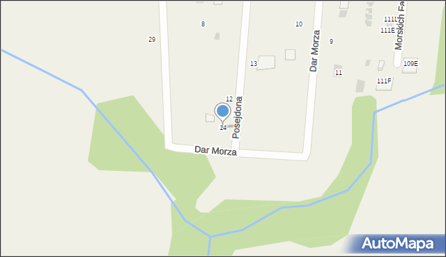 Gąski, Posejdona, 14, mapa Gąski