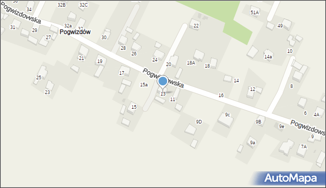 Gaszowice, Pogwizdowska, 13, mapa Gaszowice