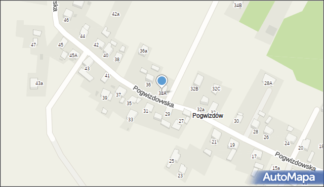 Gaszowice, Pogwizdowska, 34, mapa Gaszowice