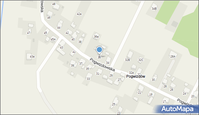 Gaszowice, Pogwizdowska, 36, mapa Gaszowice