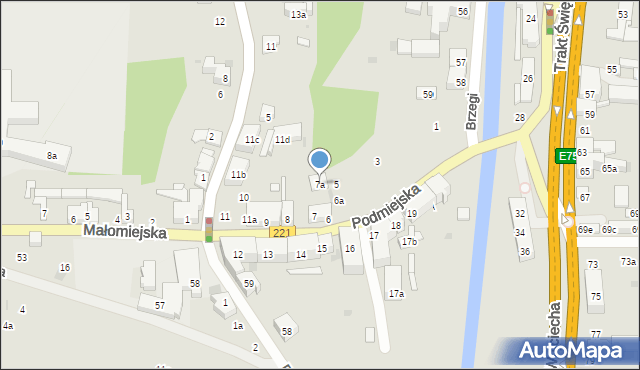 Gdańsk, Podmiejska, 7a, mapa Gdańska