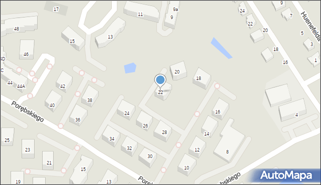 Gdańsk, Porębskiego Kazimierza, wadm., 22, mapa Gdańska