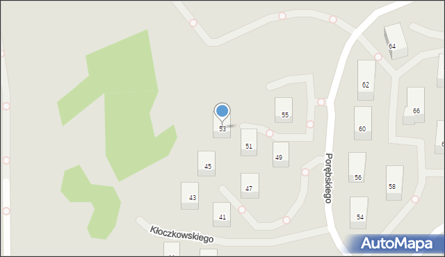 Gdańsk, Porębskiego Kazimierza, wadm., 53, mapa Gdańska